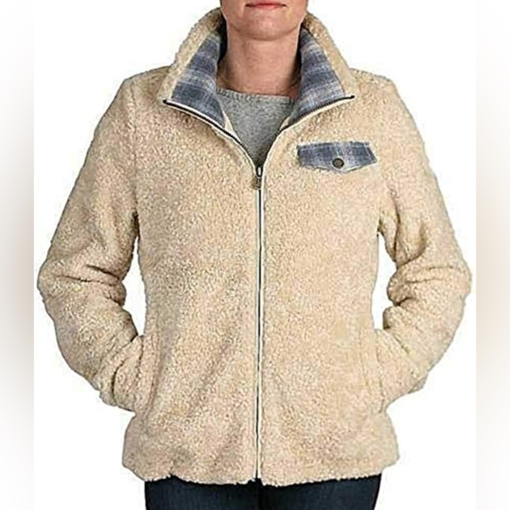 Pendleton Fuzzy Zip Teddy Bear Jacket Cozy Sherpa Fleece Wool Winter Warm